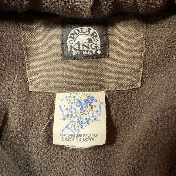Polar King Youth Insulated Duck Canvas Fleece-Lined Hooded Jacket Size Medium - Picture 5 of 6
